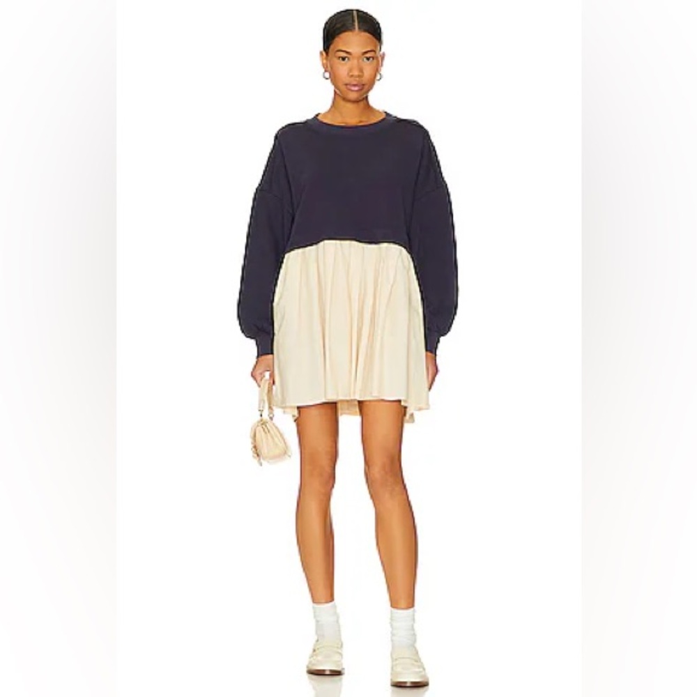 NEW Free People Eleanor Sweatshirt Tunic Dress Oversized Cotton Women’s SZ L NWT - Picture 6 of 12